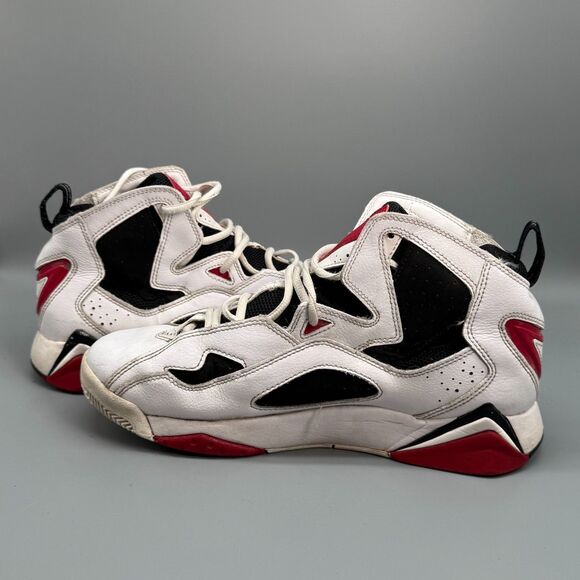 Jordan True Flight Men's 10 White Leather Basketball Sneakers Lace-Up Ankle - Picture 7 of 10